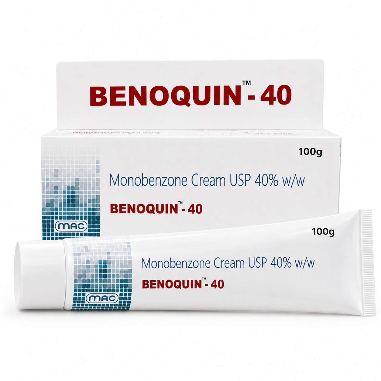 Benoquin 40% Cream Tube 100g Monobenzone Depigmenting Treatment Dubai UAE