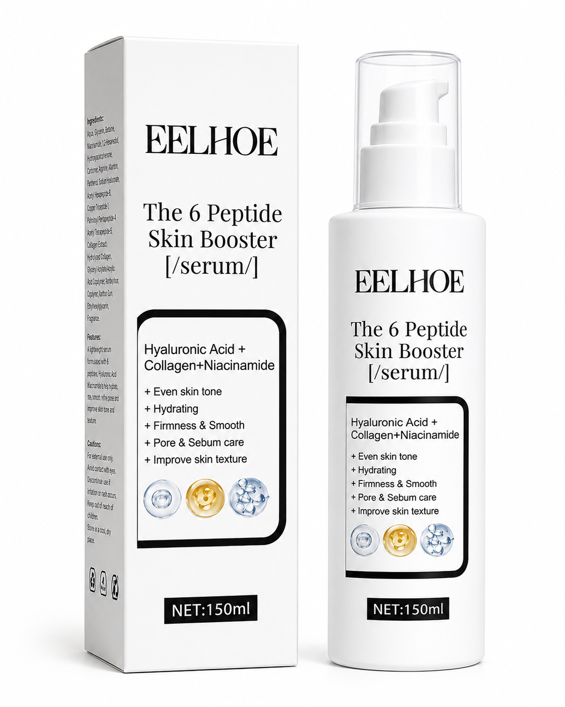 EELHOE The 6 Peptide Skin Booster Face Serum 150ml Anti-Ageing Serum Dubai UAE
