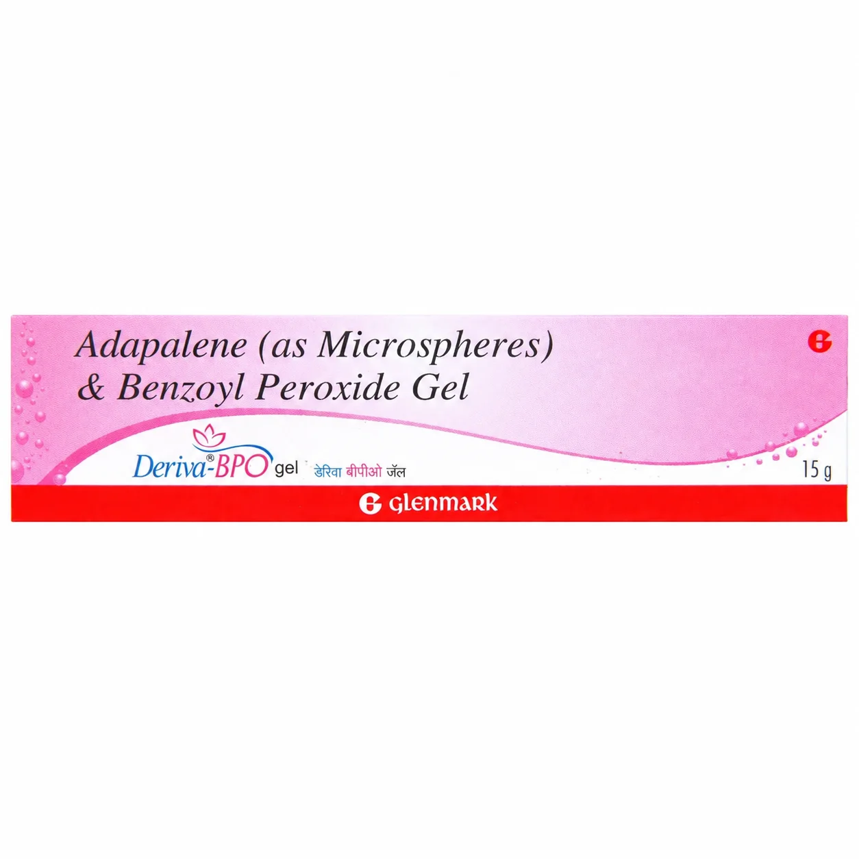 Deriva-BPO gel 15 g carton by Glenmark, adapalene (as microspheres) and benzoyl peroxide gel