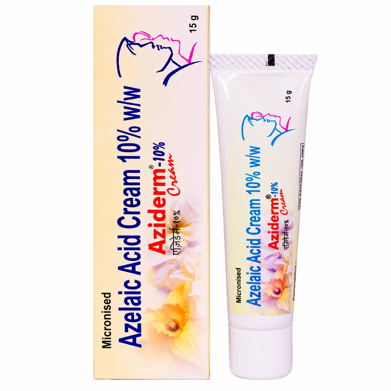 Aziderm-10% micronised azelaic acid cream 10% w/w, 15 g tube and carton