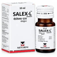 Salex-L Solution 10 ml Menarini white carton and amber glass bottle with white cap